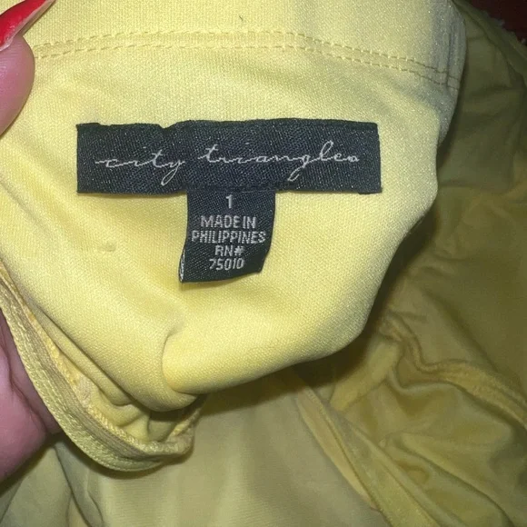 City Triangles Strapless Yellow Dress with Embellishments - Picture 4 of 5